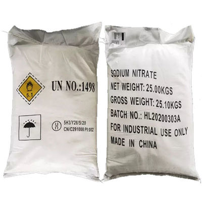Νιτρικό άλας νατρίου κρυστάλλου NaNO3 για υαλουργικές 25KG/την τσάντα 7631-99-4