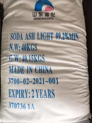 40KG/τσάντα 99,2% φως σόδας για το ανθρακικό άλας νατρίου NA2CO3 γυαλιού
