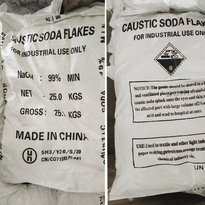 Βιομηχανική ποιότητα 25 kg/σακούλα Καυστική σόδα Υδροξείδιο του νατρίου NaOH 96%-99% για χημικές αντιδράσεις