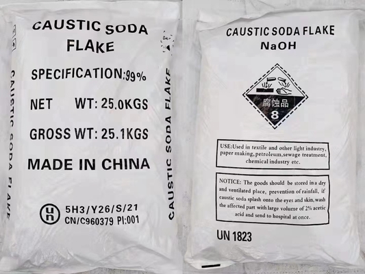 25 KG/BAG 99% καθαρότητα καυστική σόδα νάτριο υδροξείδιο νιφάδες Cas 1310-73-2 για την παραγωγή χαρτιού